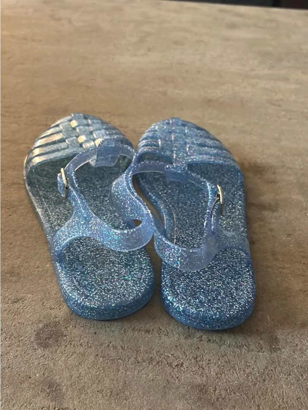 Kids Glitter Jelly Sandals - Sparkling Blue (A-6)